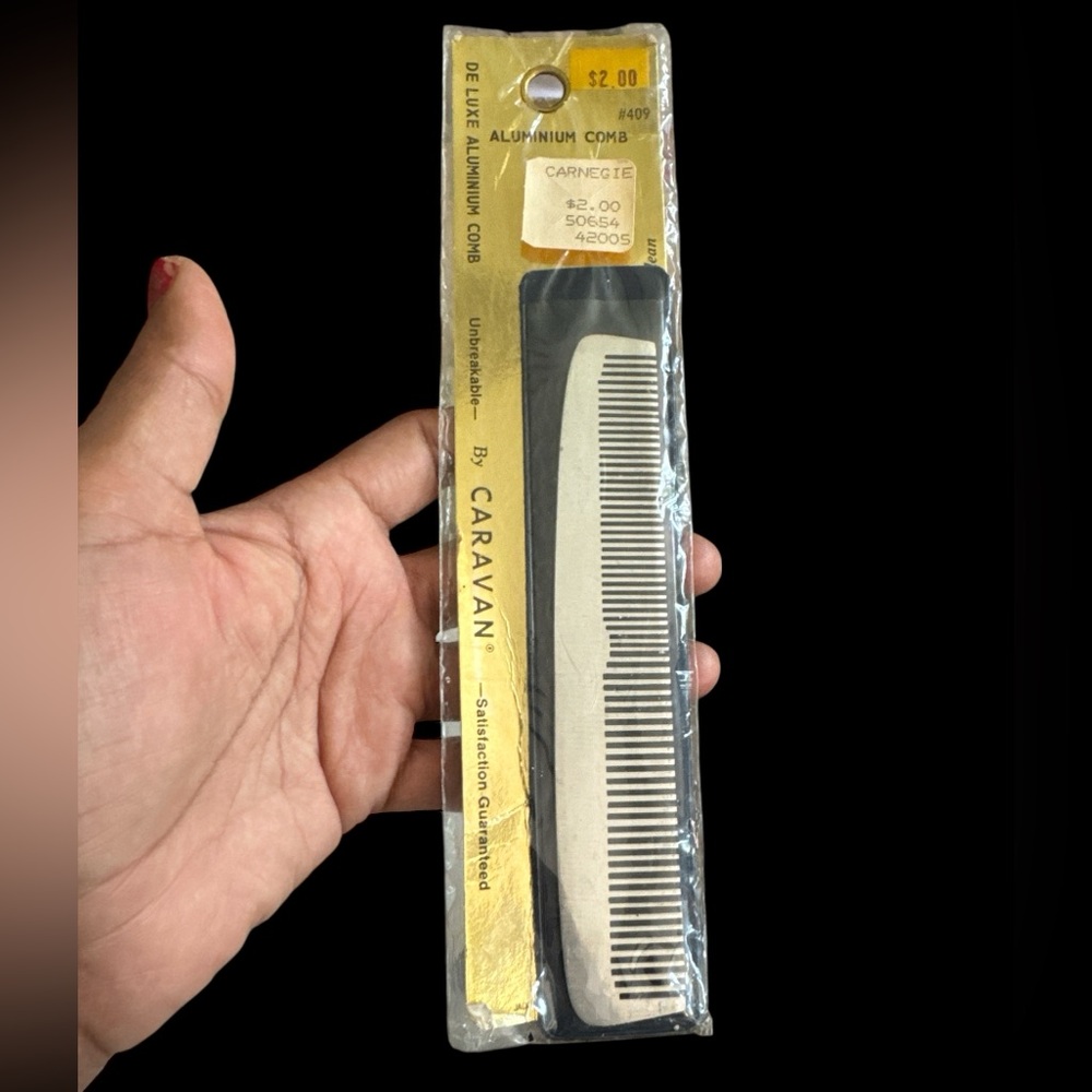 Caravan Deluxe Aluminum Comb  made in Hong Kong vintage 70s' Rare!!! NEW